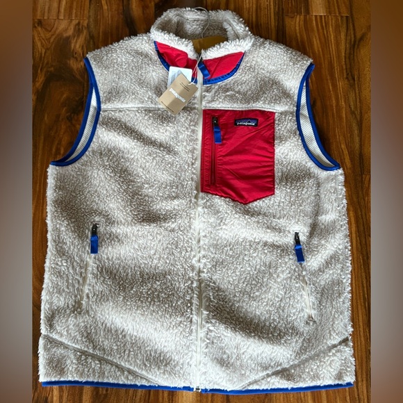 NWT Patagonia Men’s Retro X Fleece Vest Natural & Touring Red Size XL Jacket NEW - Picture 3 of 7